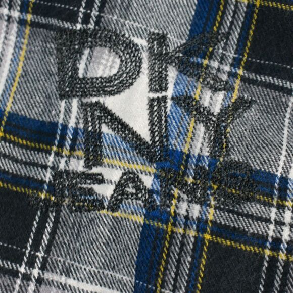 DKNY JEANS Men’s Flannel Button Down Casual Shirt 2XL Roll Up Long Sleeves Gray - Picture 12 of 12